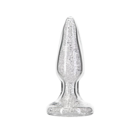 Pillow Talk Fancy Luxurious Glass Anal Plug w Clear Gem GLASS TOYS