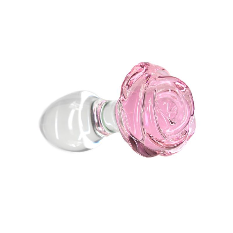 Pillow Talk Rosy Luxurious Glass Anal Plug w Clear Gem > Glass > Toys
