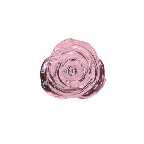 Pillow Talk Rosy Luxurious Glass Anal Plug w Clear Gem GLASS TOYS