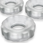 Super Hunkyjunk Three Piece Cockrings Clear Ice > Cock Ring > Sets