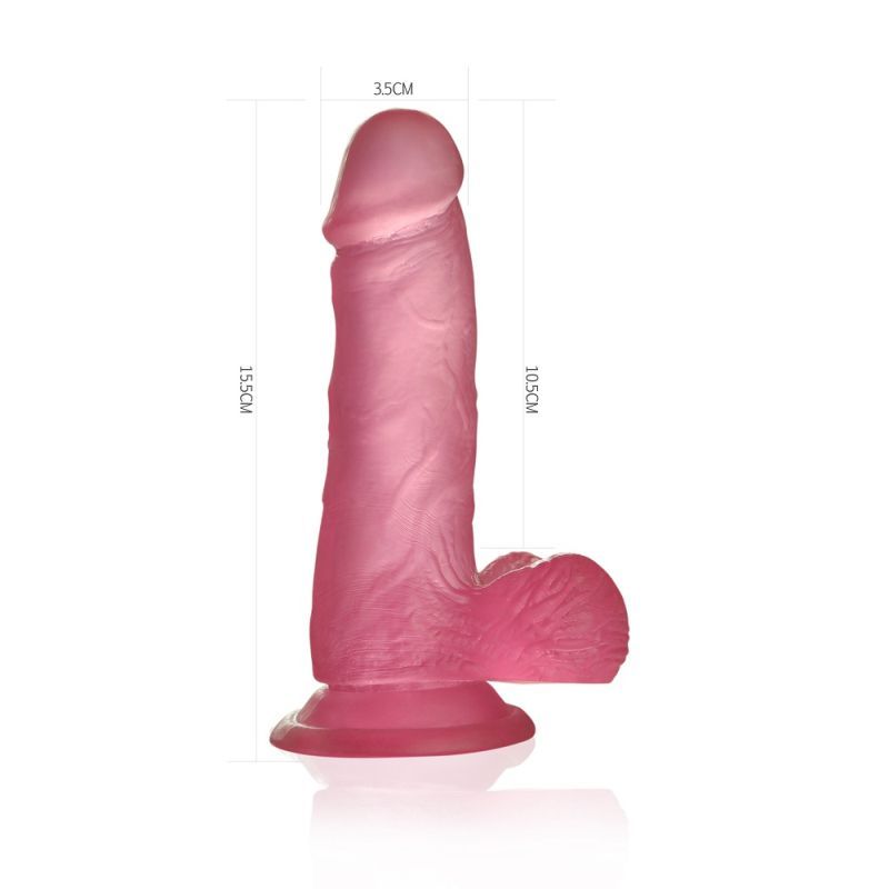 Jelly Studs 6 Inch Crystal Dildo in Pink > Dildos > Realistic Dildos