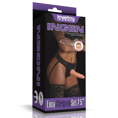 Easy Strap On Set 7.5 Inch – Adjustable Strap On Harness with Realistic Soft Dildo STRAP-ONS
