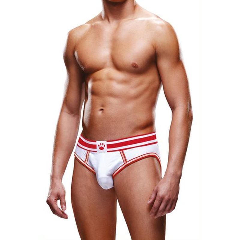 Prowler Open Back Brief White/Red for Bold Style and Comfort Open Back Underwear