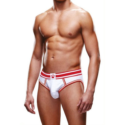 Prowler Open Back Brief White/Red for Bold Style and Comfort Open Back Underwear