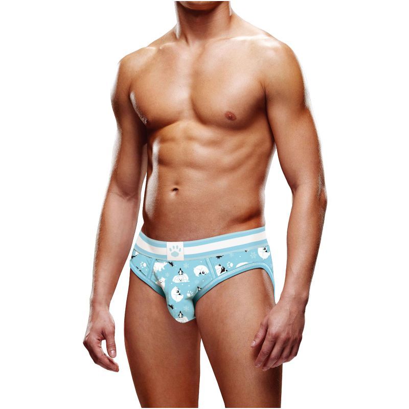 Prowler Winter Open Back Brief with Fun Polar Design Blue Medium > Clothes > Open Back Underwear