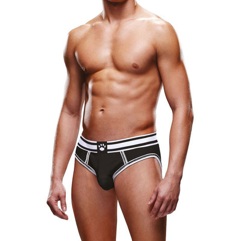 Prowler Open Back Brief Black/White for Bold Comfort Open Back Underwear