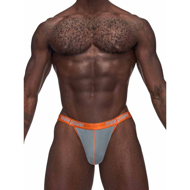 Male Power Casanova Uplift Micro Thong in Grey for Men Mens G-Strings