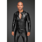 Power Wetlook Mens Jacket with Pleated PVC Epaulets Extra Large > Clothes > Mens Latex