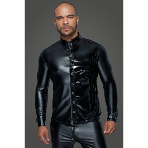 Powerwetlook PVC Long Sleeved Button Placket Shirt Lingerie