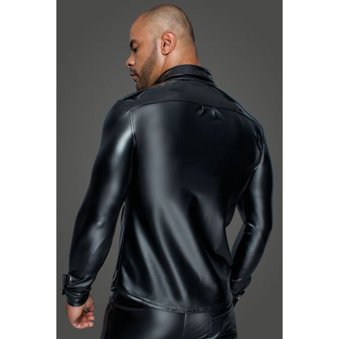 Powerwetlook PVC Long Sleeved Button Placket Shirt Lingerie