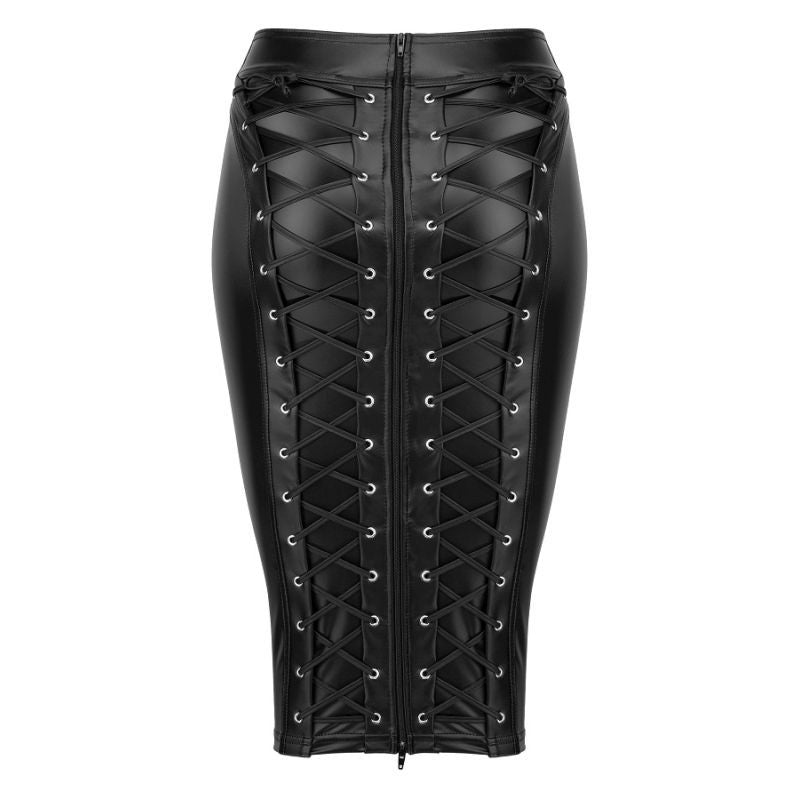 Power Wetlook Pencil Skirt with Long Zipper for Adult Fashion Womens Latex