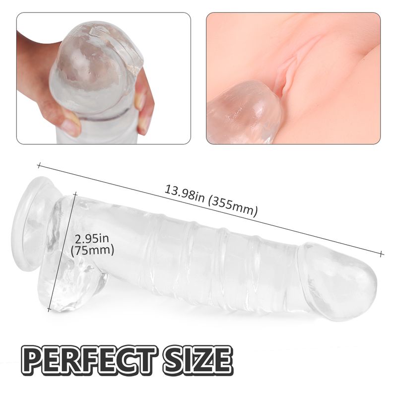 Denny Dong Clear XXL (40cm Length, 14cm Diameter) – Large Realistic Dildo with Suction Cup Dongs Realistic