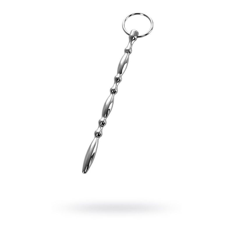 Silver Metal Beaded Urethral Plug with Ring Default Title > Sex Toys For Men > Sounding Rods
