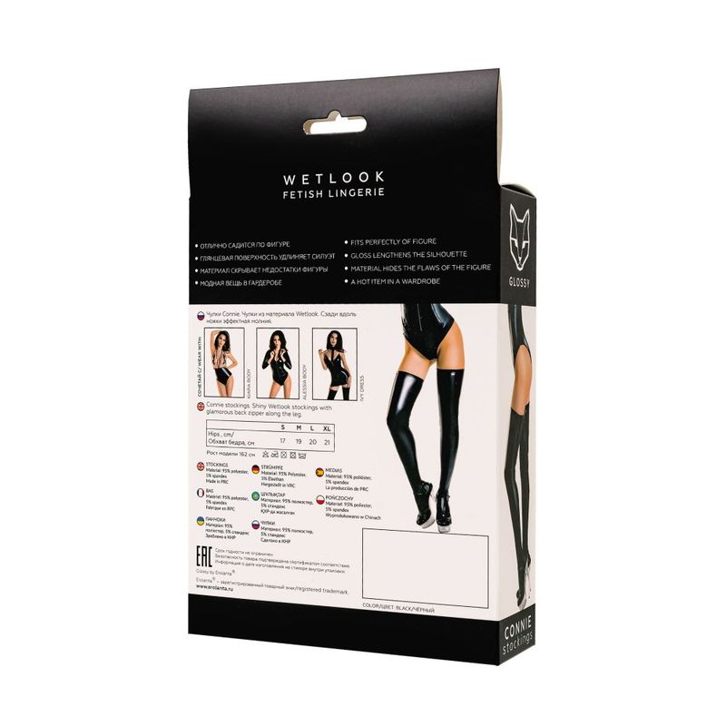 Glossy Wetlook Connie Zipper Stockings > Clothes > Hosiery > Stockings