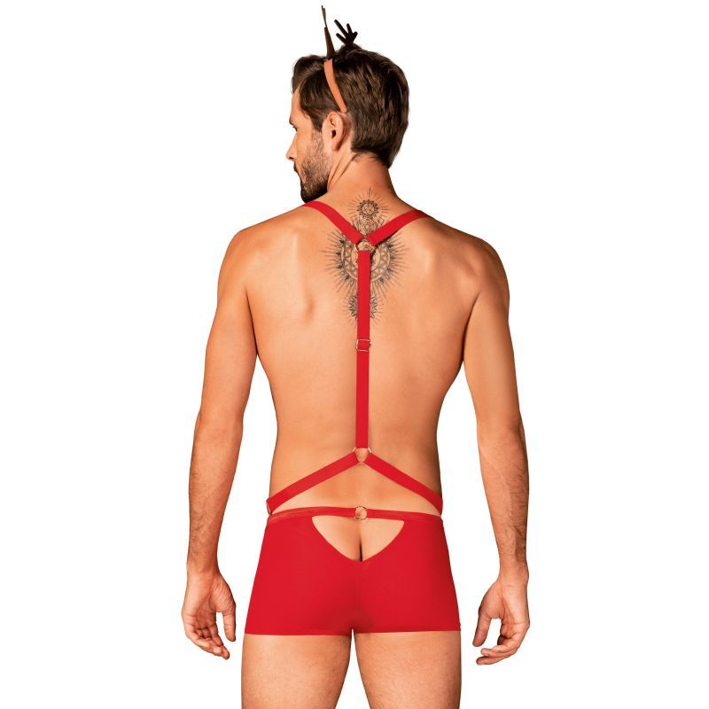 Mr Reindeer Three Piece Set – Mesh Harness Boxers and Ears Lingerie S/M > Clothes > Costumes > Mens