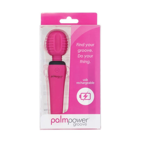 PalmPower Groove Mini Wand Fuchsia - Portable Massager Electric Massager