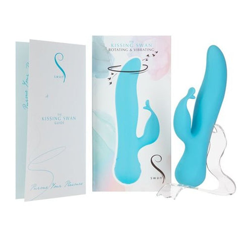 Kissing Swan Rabbit Vibrator 21cm Long 3.8cm Diameter VIBRATORS-RABBIT