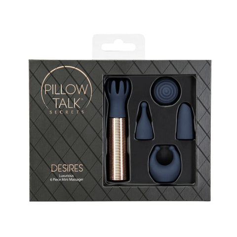 Pillow Talk Secrets Desires 6 Pc Massager Set for Pleasure BULLETS