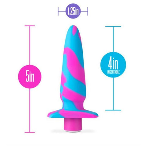 Avant Vibrotize Silicone Mini Anal Vibe Fuchsia 5 Inch Butt Plugs - Vibrating