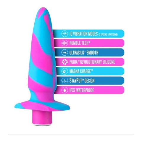 Avant Vibrotize Silicone Mini Anal Vibe Fuchsia 5 Inch Butt Plugs - Vibrating