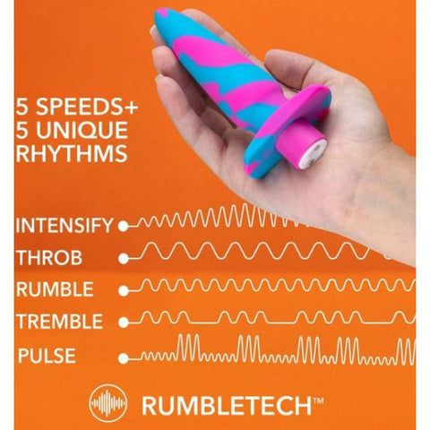 Avant Vibrotize Silicone Mini Anal Vibe Fuchsia 5 Inch Butt Plugs - Vibrating