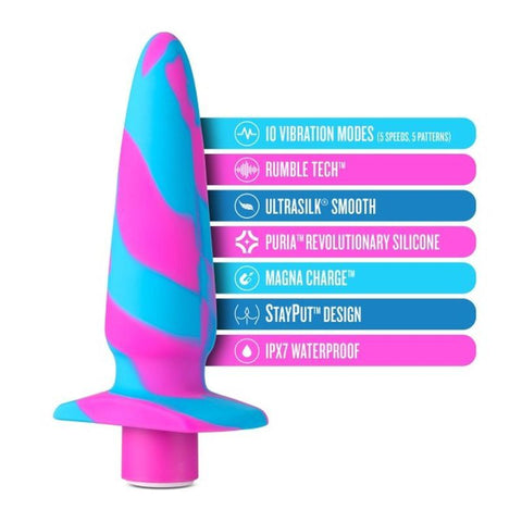 Avant Vibrotize Silicone Mini Anal Vibe Fuchsia 5 Inch Butt Plugs - Vibrating