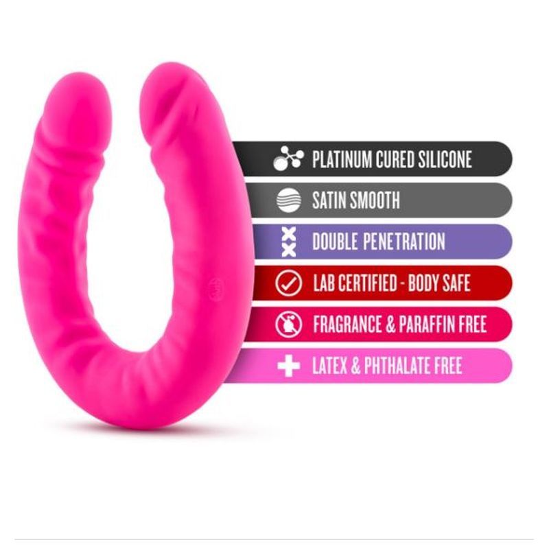 Ruse Silicone Slim 18in Hot Pink Double Dong 1.5in Wide > Dildos > Double Dildos