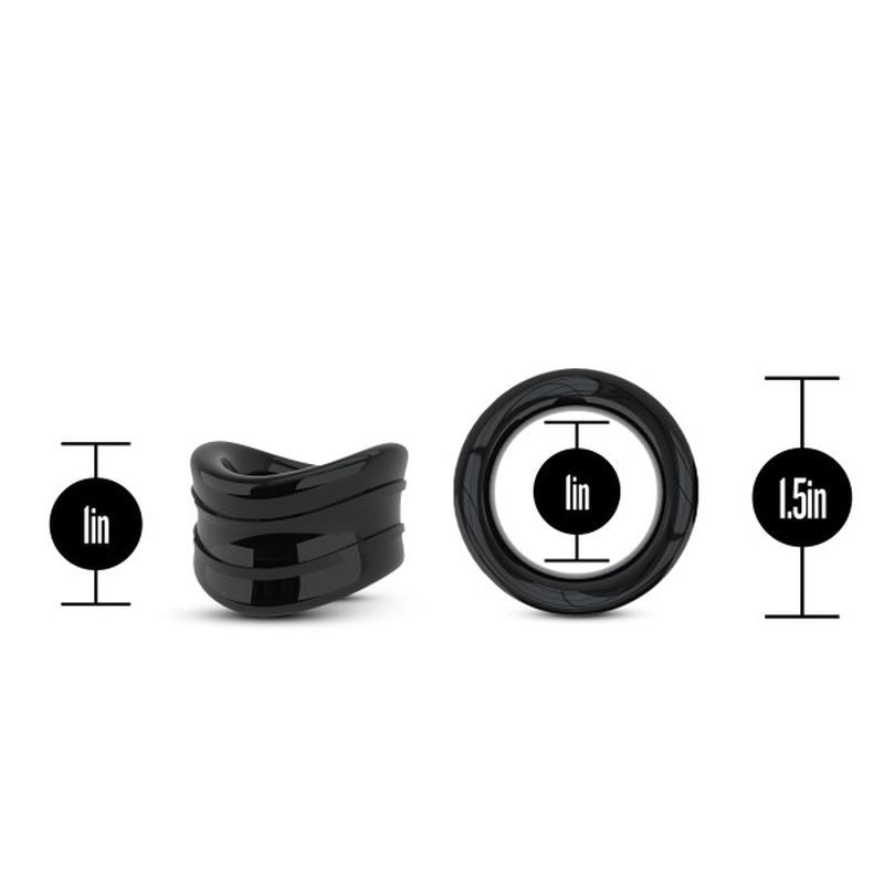 Stay Hard Beef Ball Stretcher Snug 1 Inch Black Ball Stretcher