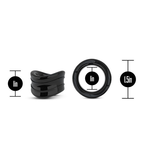 Stay Hard Beef Ball Stretcher Snug 1 Inch Black Ball Stretcher