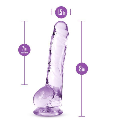Naturally Yours 8 Inch Crystaline Dildo Amethyst DONGS