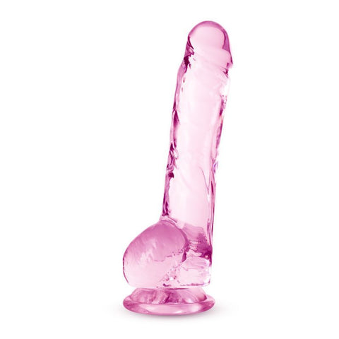 Naturally Yours 8 Inch Crystaline Dildo Rose DONGS