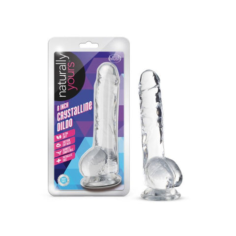 Naturally Yours 8 Inch Crystaline Dildo Diamond Clear DONGS