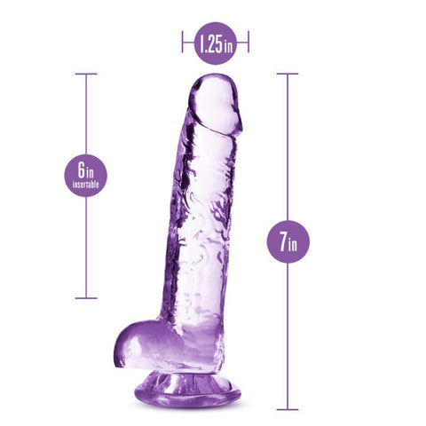 Naturally Yours 7 Inch Crystaline Dildo Amethyst DONGS