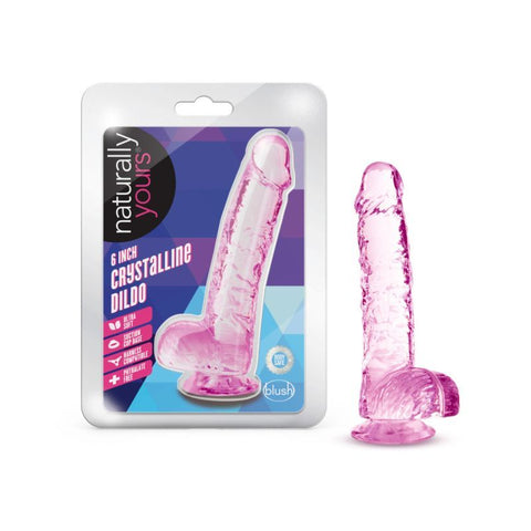 Naturally Yours 6 Inch Crystaline Dildo Rose Pink DONGS