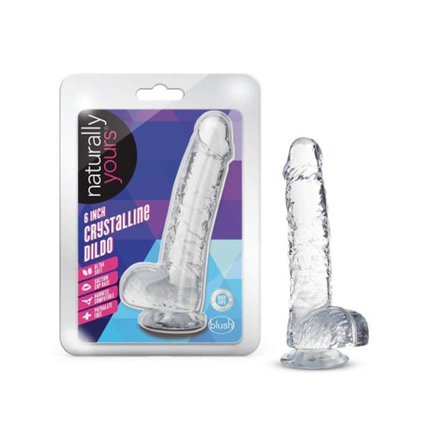 Naturally Yours 6" Crystaline Dildo Diamond Clear DONGS