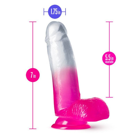 B Yours Sugar Magnolia 7in Dildo Fuchsia with Suction Base DONGS