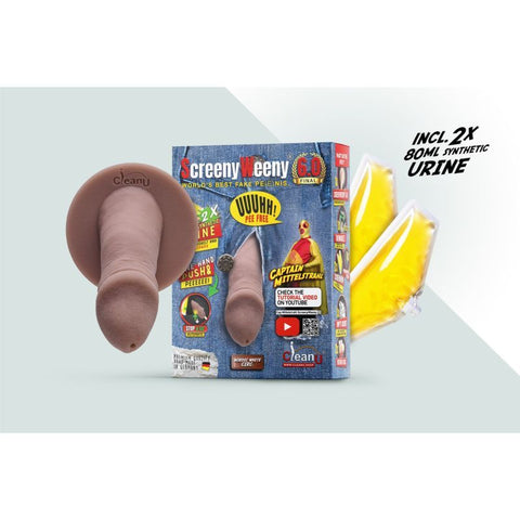 Screeny Weeny 6.0 Cut Nordic White Fake Penis with Accessories Drug Screening