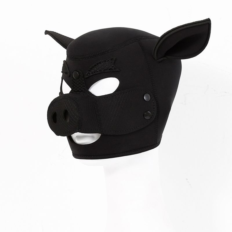 Neoprene Pig Mask (Black) – Comfortable Padded Fit Mask Masks