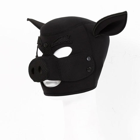 Neoprene Pig Mask (Black) – Comfortable Padded Fit Mask Masks