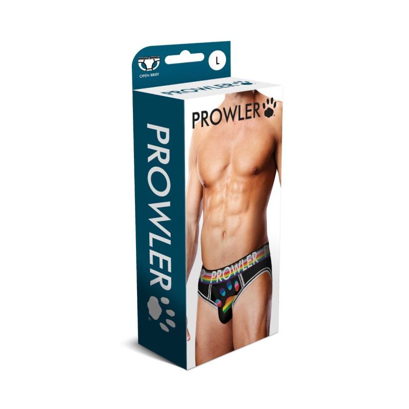 Prowler Oversized Paw Open Back Brief Black > Clothes > Open Back Underwear