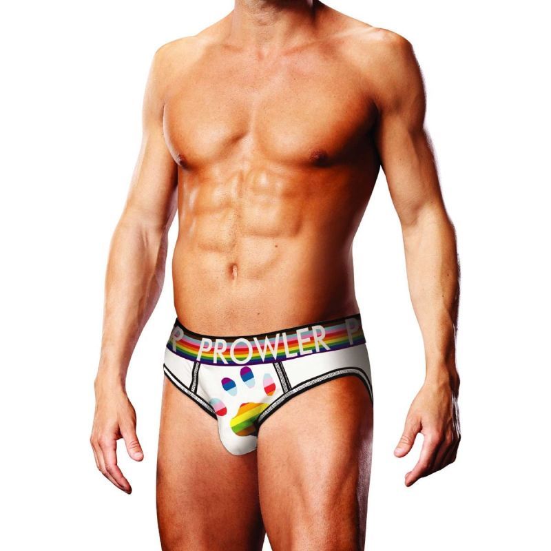 Prowler Oversized Paw Open Back Brief White for Comfort Open Back Underwear