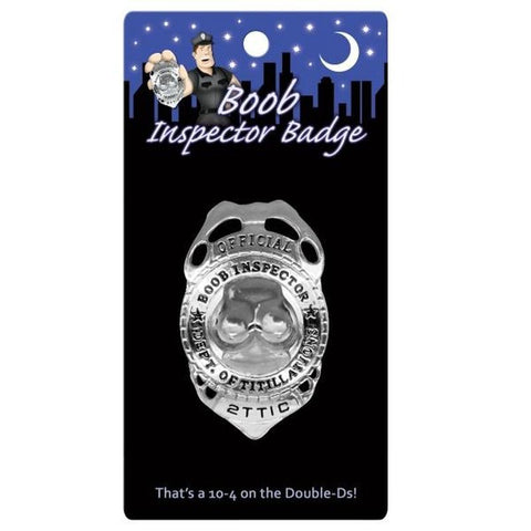 Boob Inspector Badge Silver Bachelor & Bachelorette Items