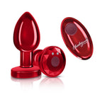 Cheeky Charms Red Vibrating Metal Butt Plug Medium > Anal Range > Vibrating Butt Plugs