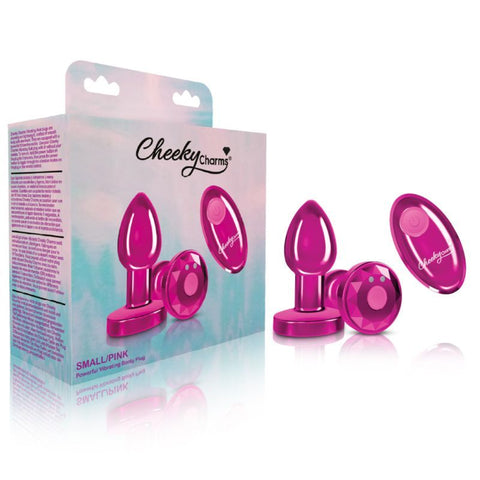 Cheeky Charms Small Pink Rechargeable Vibrating Metal Butt Plug > Anal Range > Jewel Butt Plugs