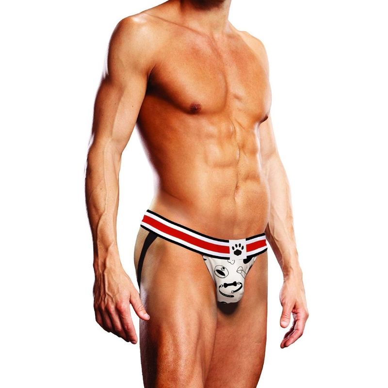 Prowler Puppie Print Jockstrap – Printed White Pouch and Straps Jockstrap Black Medium > Clothes > Jockstraps
