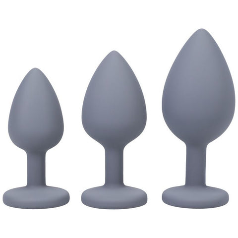 Play With My Butt Not My Heart Silicone Anal Trainer Set Grey Default Title > Anal Range > Butt Plug Kits