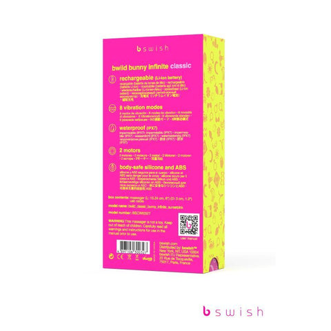 Bwild Bunny Classic Infinite Sunset Pink Rabbit Vibrator VIBRATORS-RABBIT
