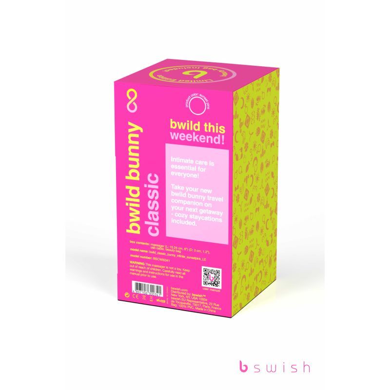 Bwild Bunny Classic Infinite 6 Inch Sunset Pink Rabbit Vibrator | Multi-Mode > Vibrators > Ladies > Rabbit