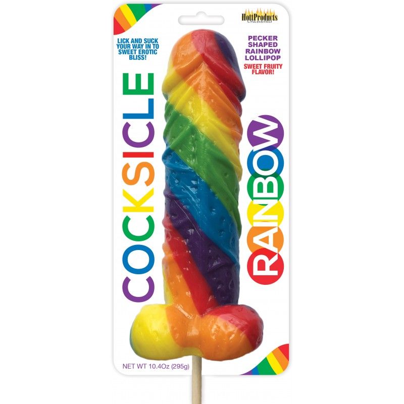 Rainbow Cocksicle – Multi-Fruit Flavored Pecker Shaped Lollipop Default Title > Novelties > Candy & Edible Items Main image