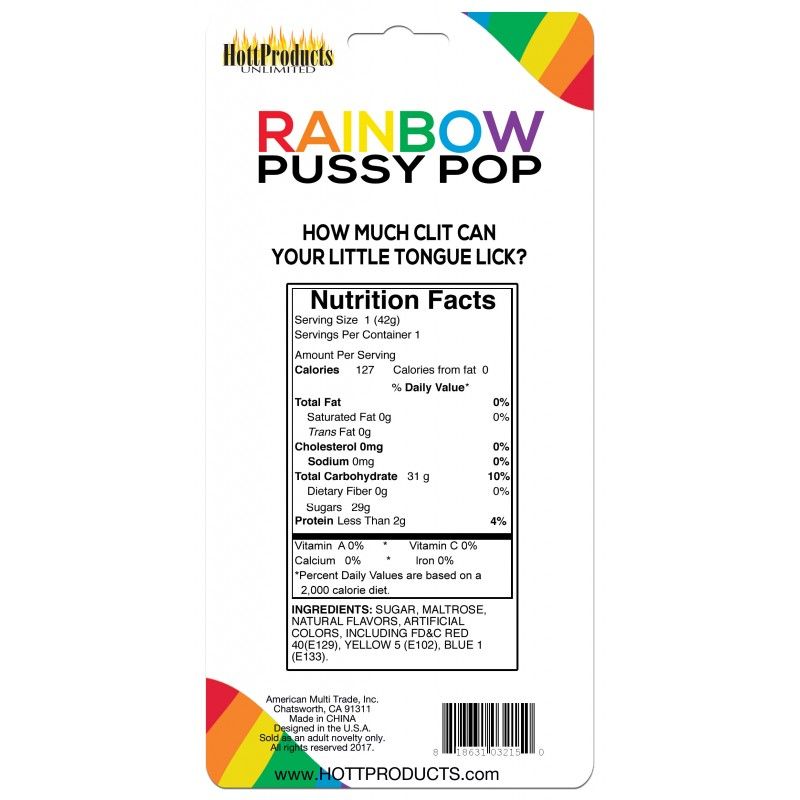 Rainbow Pussy Pop – Multi-Flavored Erotic Candy Lollipop > Novelties > Candy & Edible Items